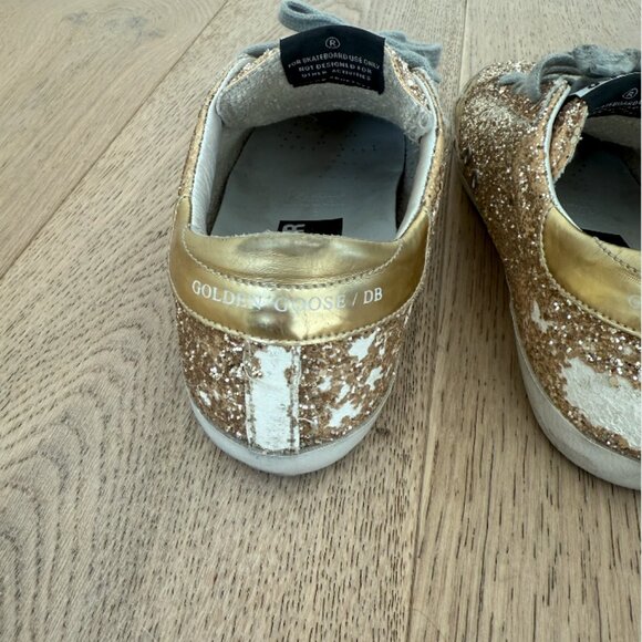 Golden Goose Superstar Low-Top Gold Glitter Sneaker 38 - Picture 5 of 10